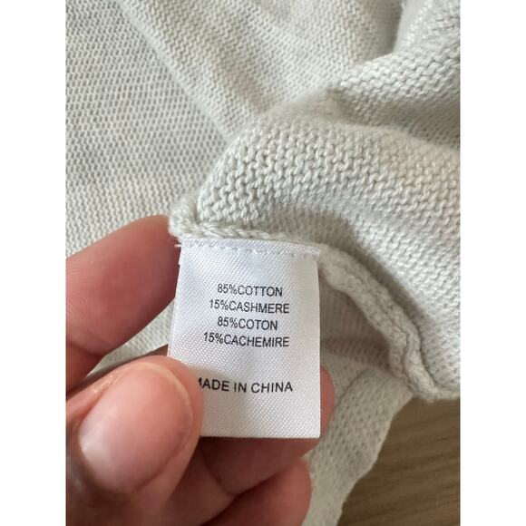 Brochu Walker XS Cotton Cashmere Open Front Cardigan Sweater Roll Tab Sleeve - Picture 3 of 7